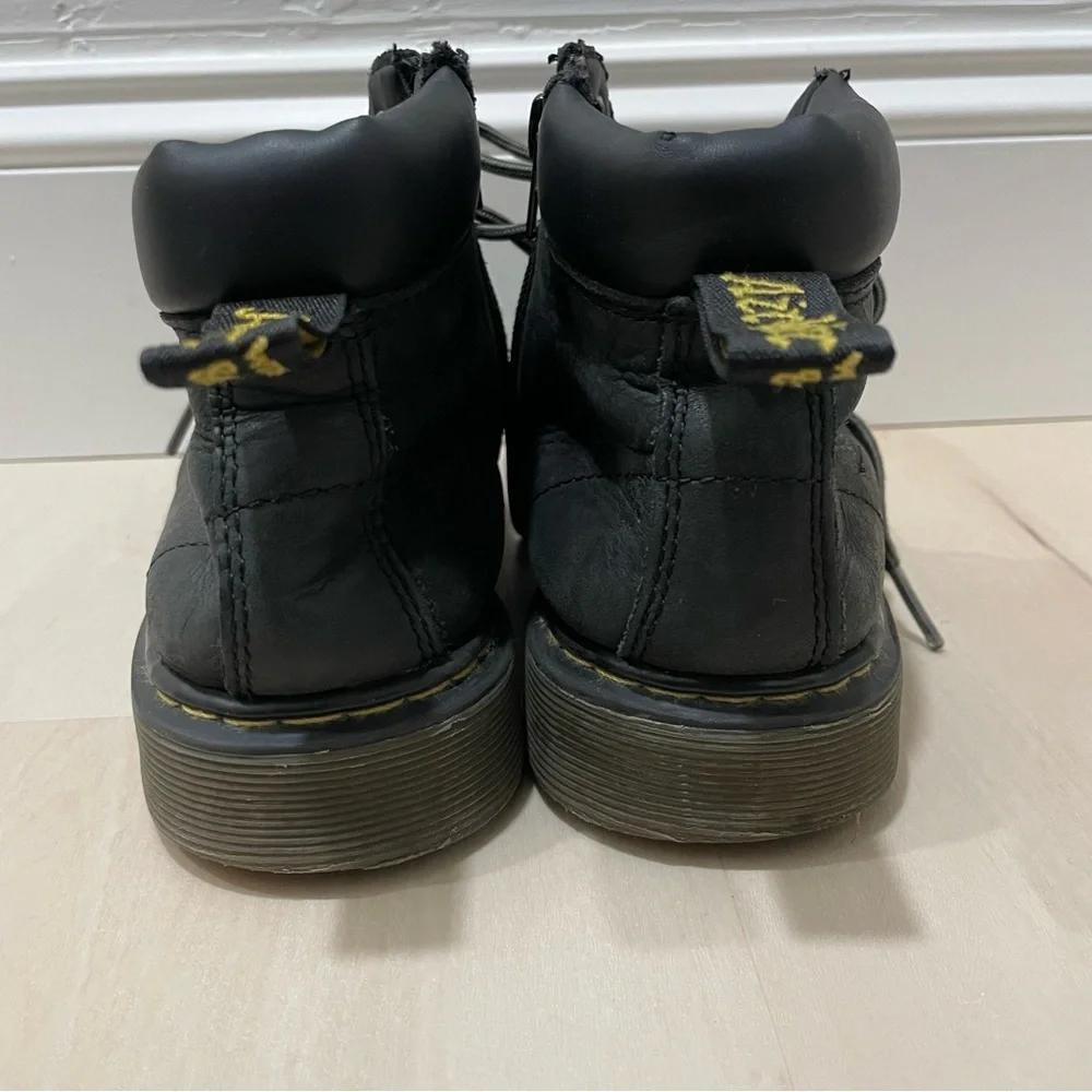 Dr. Martens Kids Boots Padley Black Size 3 Youth Zipper Lace Up Leather